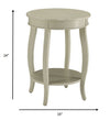 White Solid Wood Round End Table with Shelf -24" | Available in 3 Colors