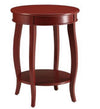 White Solid Wood Round End Table with Shelf -24" | Available in 3 Colors