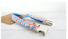 Luxury Orange and Blue Nordic Patterned Dog Collar and Leash