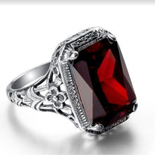  Vintage Style Red Zircon Ring