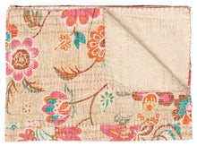  50" X 70" Multi-Color Cotton Throw in Beige in Pink