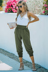 Green Casual Pocketed Elastic Waist Joggers | Available in 4 Colors