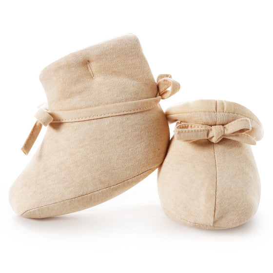 Striped Baby Shoe Booties in Natural Tones