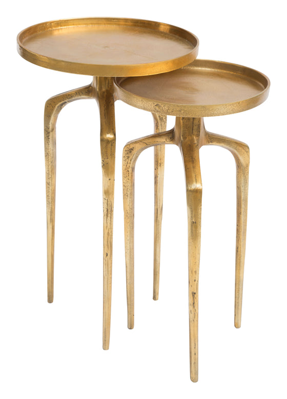 The Como Accent Table Set in Antique Gold