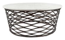  Queen Coffee Table in White & Antique Bronze