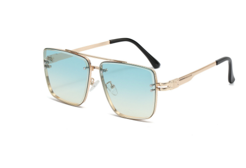 Women's Squared Sunglasses with Gold Frame