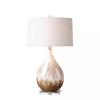 Ombre Pearled Gold Table Lamp with Drum Shade