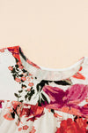 Red Floral Print Blouse for Women