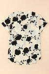 Floral Printed V Neck Short Sleeve Blouse | Available in 3 Colors