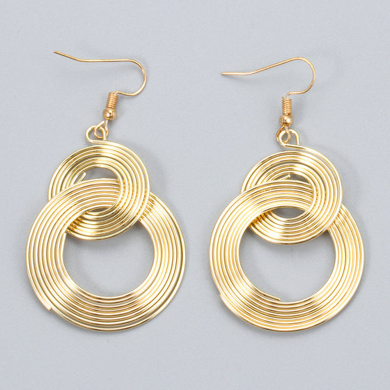 Double Hoop Earrings in Gold Finish