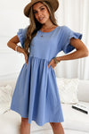 Sky Blue Pleated Dress