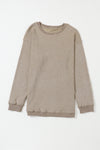 Pink Solid Ribbed Round Neck Pullover Sweatshirt |Available in 6 Colors