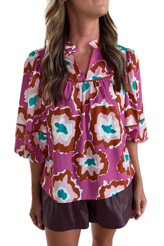 Pink Abstract Blouse