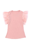 Pink Ruffle Ribbed Knit Top | Available in 3 Colors