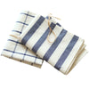 Cotton Striped or Plaid Napkin in Denim and Ivory