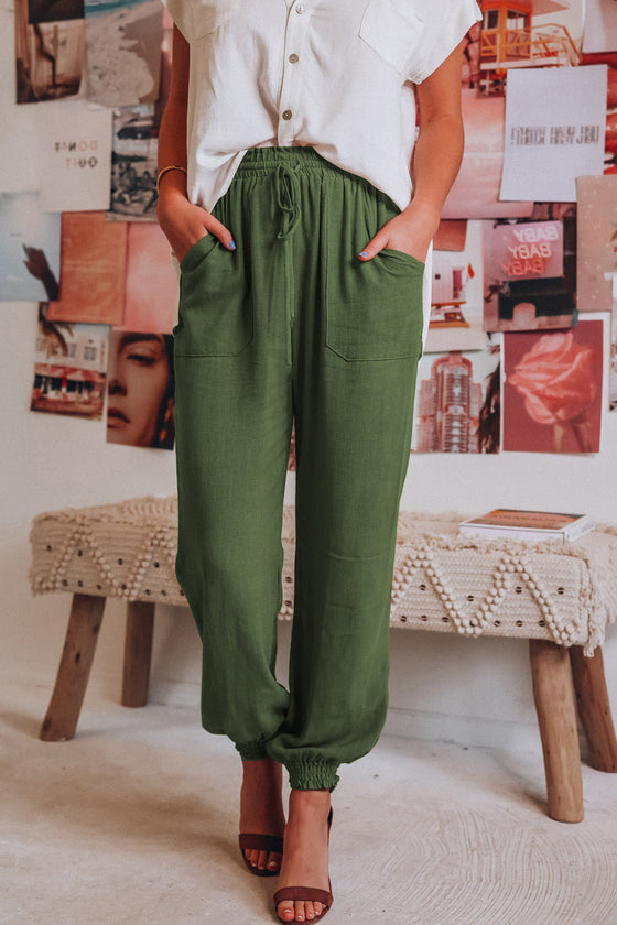 Loose-fit Lantern Linen Pants