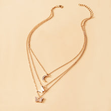  Multi-layered Pendent Necklace in Gold Finish