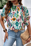 Multicolor Abstract Print Blouse