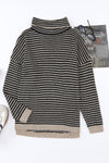 Gray Striped Turtleneck Oversized Sweater | Available in 4 Colors