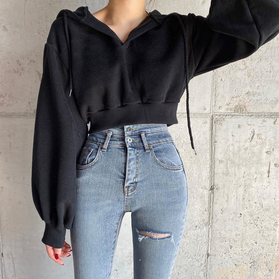 Short Hooded Sweatshirt for Women