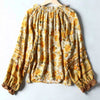 Orange Printed Seashell Cotton Blouse for Women