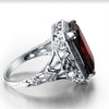 Vintage Style Red Zircon Ring