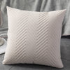 Velvet Throw Pillow Cover with Quilted and Nordic Chevron Design