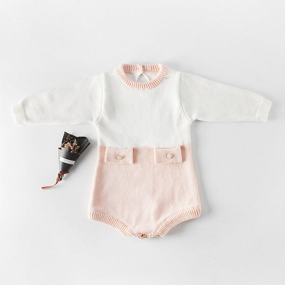 Pink and White Infant Knit Sweater and Onesie | Available in 4 Sizes