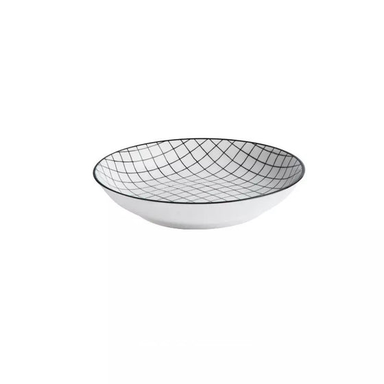 Pasta Dishes in Black and White Decorative Designs