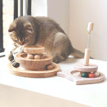  Wooden Ball n' Disc Cat Toy in Real Oak