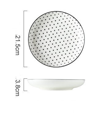 Pasta Dishes in Black and White Decorative Designs