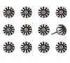 1.5" X 1.5" X 1.5" White Black and Silver Knobs 12 Pack