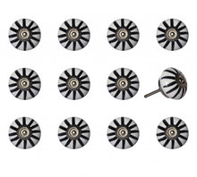  1.5" X 1.5" X 1.5" White Black and Silver Knobs 12 Pack