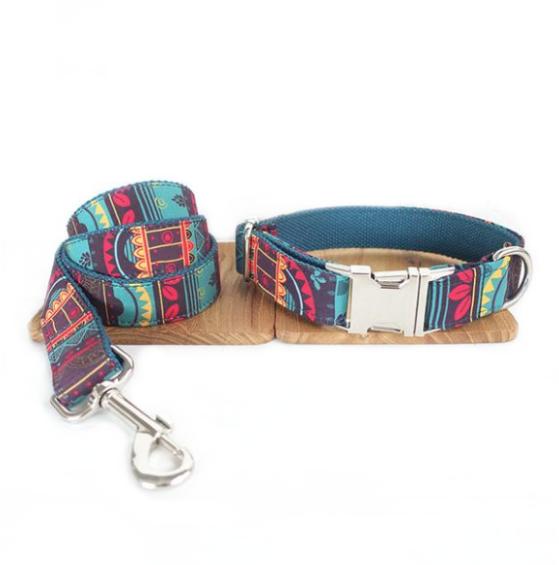 Bohemian Style Dog Collar and Leash Set | Available in Several Sizes