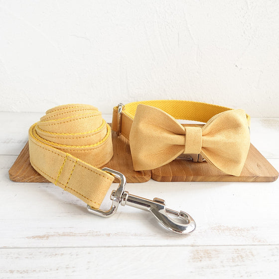 Yellow Dog Collar and Leash