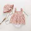 Infant Baby Girl Dress and Hat in Cherry Pattern | Available in Pink or Gray