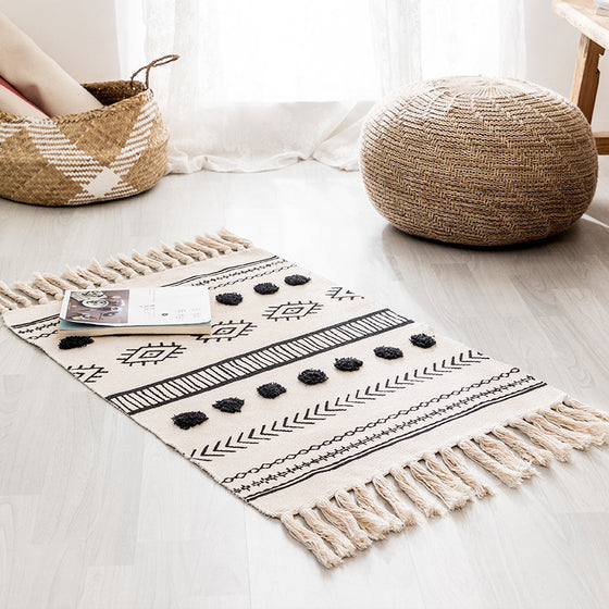 Fringed Cotton Small Space Rug | Other Styles Available