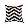 18" X 18" Black and Off White Chevron Cowhide Pillow