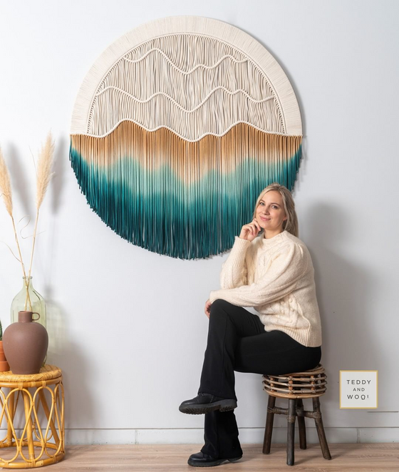 Nordic Hand-dyed Woven Round Tapestry