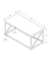 44" White and Silver Iron Coffee Table