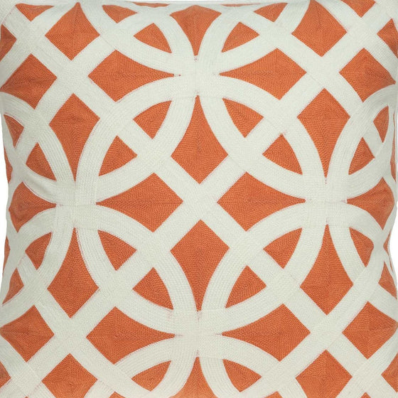 20" X 7" X 20" Transitional Orange Pillow Cover with Poly Insert