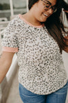 Cheetah Print with Jewel Neckline T-Shirt