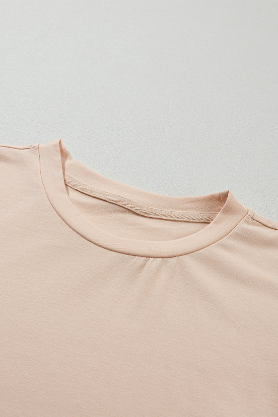 Pink Solid Color Basic Crew Neck Plain Tee | Available in 7 Colors