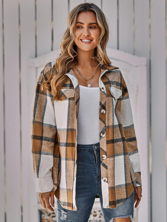 Single-breasted Casual Plaid Women's Jacket