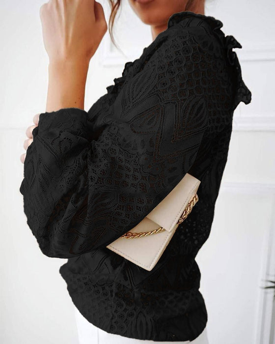 Long-Sleeved Lace Top