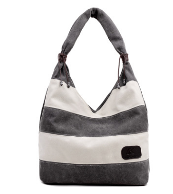 Striped Canvas Tote Bag