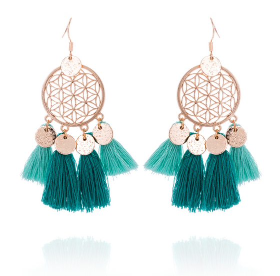 Tassel Dreamcatcher Sequin Earrings