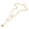 Shell, Starfish, and Scallop Multi-layered Pendent Necklace For Women in Gold Finish