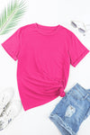 Pink Solid Color Basic Crew Neck Plain Tee | Available in 7 Colors