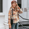 Short Plaid Fall Coat for Women